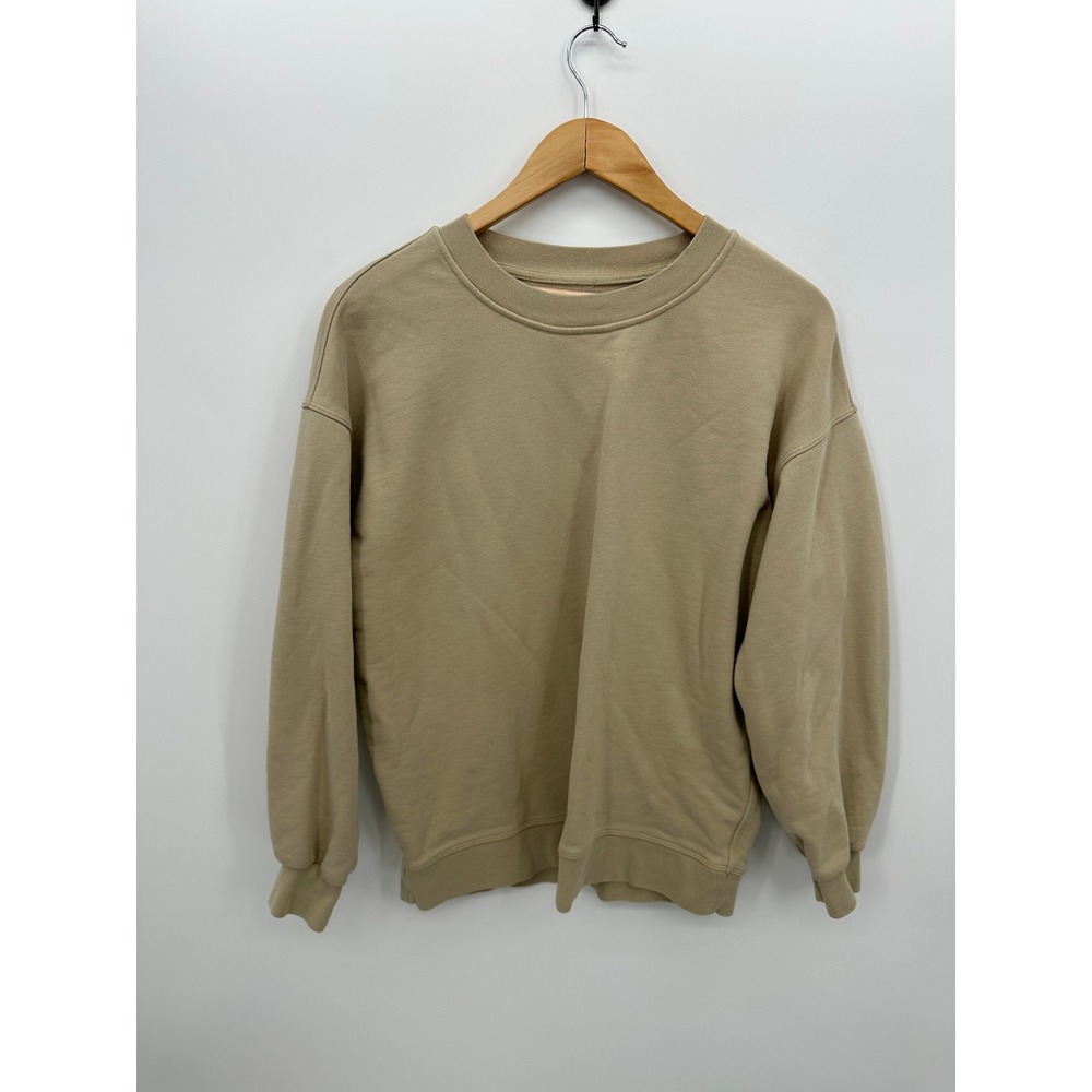 Lululemon Perfectly‎ Oversized Crewneck Sweatshirt Tan Khaki Women Size 8